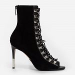 BALMAIN - Botki na szpilce kolor Czarny