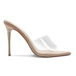 FEMME Los Angeles - Mule z PVC Gigi kolor Nude / Beżowy