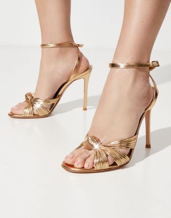 GIANVITO ROSSI - Skórzane sandały Portia kolor Złoty