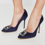 MANOLO BLAHNIK - Grantowe szpilki Hangisi kolor Niebieski / Granatowy
