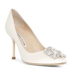 MANOLO BLAHNIK - Satynowe szpilki Hangisi kolor Biały