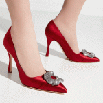 MANOLO BLAHNIK - Szpilki z biżuteryjną klamrą Sinal kolor Czerwony / Bordowy