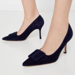 MANOLO BLAHNIK - Zamszowe szpilki Maysale kolor Niebieski / Granatowy