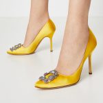 MANOLO BLAHNIK - Żółte szpilki Hangisi kolor Żółty