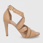 Wojas - Szpilki skórzane kolor beżowy