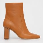 Aldo Botki skórzane Theliven damskie kolor brązowy na słupku kolor brązowy