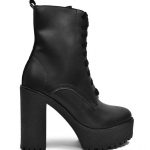 Altercore Botki Ivy damskie kolor czarny na platformie kolor czarny