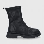 Answear Lab Botki damskie kolor czarny na platformie lekko ocieplone kolor czarny