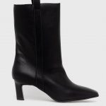 Answear Lab Botki damskie kolor czarny na słupku kolor czarny