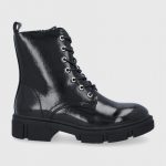 Answear Lab Botki damskie kolor czarny na słupku lekko ocieplone kolor czarny