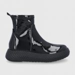 Emporio Armani Botki damskie kolor czarny na platformie kolor czarny
