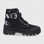 Karl Lagerfeld botki TREKKA II damskie kolor czarny na platformie kolor czarny