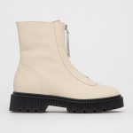 Kurt Geiger London Botki skórzane Stint damskie na platformie kolor beżowy