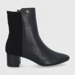 Lauren Ralph Lauren Botki damskie kolor czarny na słupku kolor czarny
