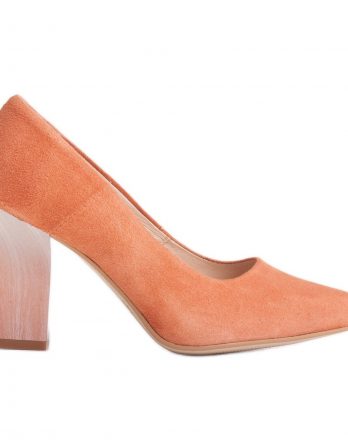 Marco Shoes Czółenka 320P z zamszu naturalnego - morela pomarańczowe kolor Pomarańczowe.