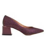 Marco Shoes Eleganckie czółenka damskie ze skóry zamszowej fioletowe kolor Fioletowe.