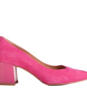 Marco Shoes Eleganckie różowe czółenka 1434P damskie z zamszu kolor Różowe.