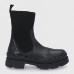 Steve Madden Botki damskie kolor czarny na platformie kolor czarny