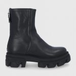 Steve Madden Botki skórzane damskie kolor czarny na platformie kolor czarny