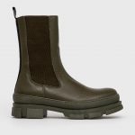 Steve Madden Botki skórzane damskie kolor zielony na platformie kolor zielony