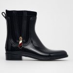 Tommy Hilfiger Botki damskie kolor granatowy na płaskim obcasie kolor granatowy