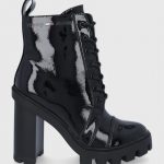 Tommy Jeans Botki damskie kolor czarny na słupku kolor czarny