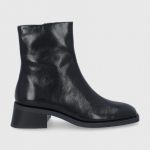 Vagabond Botki skórzane damskie kolor czarny na słupku kolor czarny