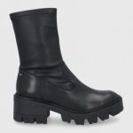 Wojas Botki damskie kolor czarny na słupku kolor czarny