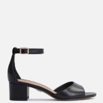 Czarne sandały damskie na niskim klocku