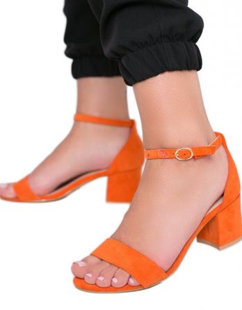 Pomarańczowe sandały na słupku Beti