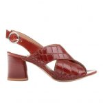 Marco Shoes Skórzane sandały damskie ze skóry w pocięte pasy brązowe
