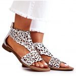 Lewski Shoes Skórzane Ażurowe Sandały Lewski 2699/2 Srebrne srebrny