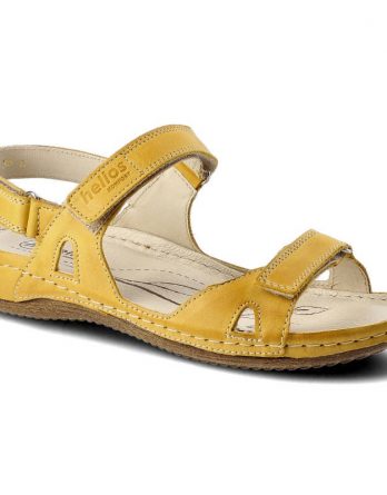 Żółte Sandały Helios Damskie Wygodne Buty Letnie