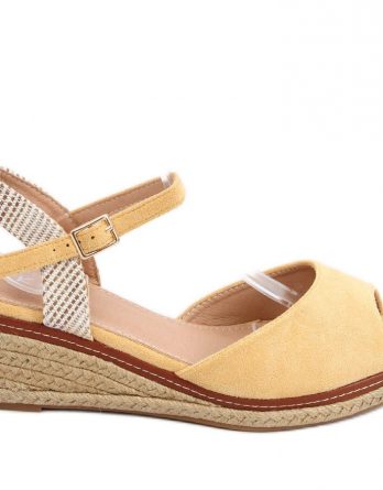 Sandały Espadryle na koturnie Mandira Yellow żółte