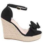 Sandały Espadryle na koturnie Aida Black czarne