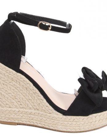 Sandały Espadryle na koturnie Aida Black czarne