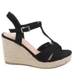 Sandały Espadryle na koturnie Basam Black czarne