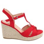 Sandały Espadryle na koturnie Basam Red czerwone