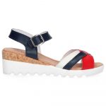 Sandały Filippo DS1273/20 Nv Rd Navy Red białe czerwone granatowe