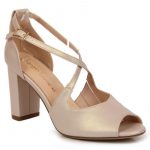 Sandały na słupku perłowo Sergio Leone W SK210D beżowe beżowy