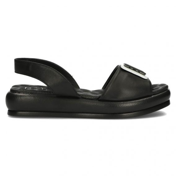 Skórzane sandały Filippo DS3902/22 Bk czarne