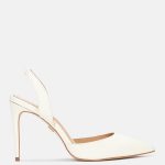 Czółenka damskie w kolorze złamanej bieli kolor Off-white.