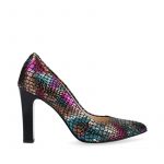 Czółenka multikolorowe skóra węża kolor wielokolorowy.