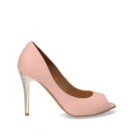 Czółenka różowe peep toe kolor różowy.