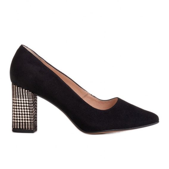 Marco Shoes Czarne czółenka 1066P z obcasem