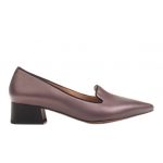 Marco Shoes Czółenka damskie z ciekawą skórą na niskim obcasie brązowe kolor Brązowe.