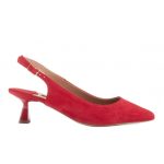 Marco Shoes Czółenka z delikatnego zamszu z paseczkiem czerwone kolor Czerwone.