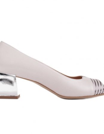 Marco Shoes Czółenka z metalicznym obcasem białe wielokolorowe srebrny kolor Białe/Wielokolorowe/Srebrny.