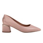 Marco Shoes Czółenka z różowej skóry z kwiatowym wzorem kolor Różowe.