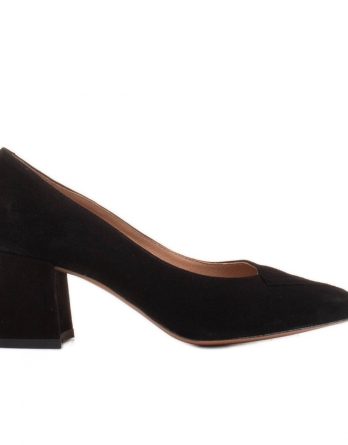 Marco Shoes Eleganckie czarne czółenka 1434P damskie z zamszu kolor Czarne.